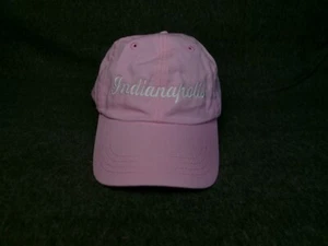 indianapolis Hat Cap Strap Back Adjustable Women Pink Spell Out Logo Causal - Picture 1 of 9