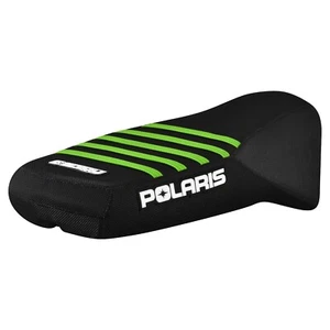 Polaris Pro RMK Matryx Slash Seat Cover Snowmobile ALL BLACK W/ GREEN RIBS #321 - Picture 1 of 5