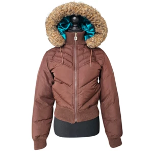 DKNY Women's Active Vintage Y2K Brown Puffer Jacket, Size XS - Bild 1 von 19