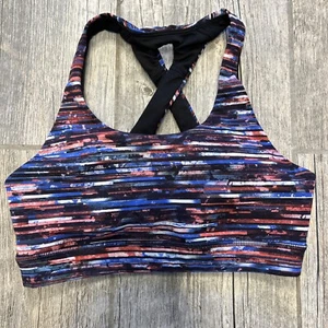 Sujetador Lululemon Talla 4 Time To Sweat Hinshu Alpine Blanco Multi Azul Todo Deporte - Imagen 1 de 4