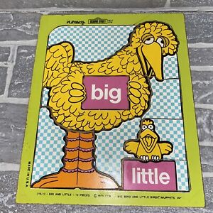 Vintage Playskool Wooden Puzzle Sesame Street Big Bird Little Bird 1973 315-13