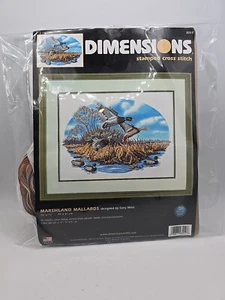 "Kit de punto de cruz estampado Dimensiones imagen de Marshland Mallards 16""x12"" resellado" - Imagen 1 de 5