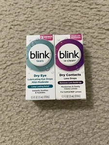 BLINK TEARS DRY EYE LONG-LASTING RELIEF, Blink-N-Clean Dry Contacts Lens Drops - Picture 1 of 2