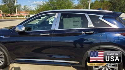 FITS INFINITI QX50 50s 2018-25 stainless mirror chrome window pillar posts 6 pcs - Image 1 of 2