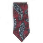 Vintage Don Loper Beverly Hills Red Paisley Silk Tie 3.75 X 60