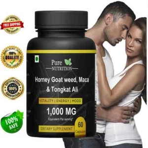 TongkatAli, Maca, Horney Extract 60 capsule Strong Natural Testosterone Booster - Picture 1 of 5