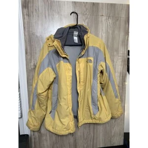 The North Face 3 In 1 Ski Jacket Size Women's medium Yellow HyVent Hooded Snow - Picture 1 of 11