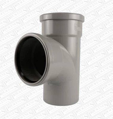 Soil Pipe 110mm Tee Branch - Grey Double Socket - Image 1 of 3