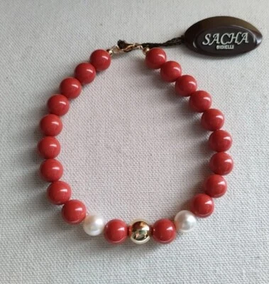 Originalissimo Bracciale da Donna corallo tondo e perle coltivate - Immagine 1 di 3