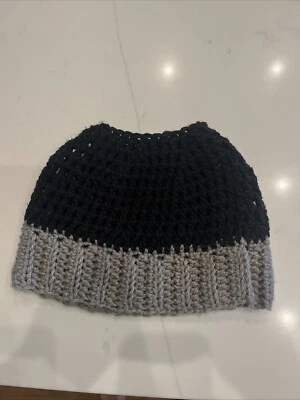 Soft Handmade Crochet Messy Bun / Ponytail Hat / Beanie Adult One Size - Image 1 of 4