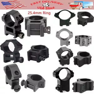 1'' inch Low/Medium/High Profile Scope Mount Rings for Dovetail/Picatinny Rail - Picture 1 of 19