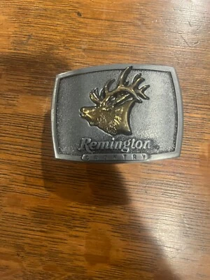 1986 Remington Country Bugling Elk Belt Buckle Sid Bell Pewter/Bronze - Imagem 1 de 3