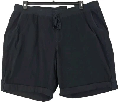 Style & Co ~Woman Plus Size 3X~ Deep Black Core  Shorts Elastick Waist NWT. - Image 1 of 4