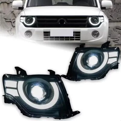 1 Pair LED Lens Car Headlight Lamp for Mitsubishi Pajero Montero V93 V97 09-2021 - Image 1 of 4