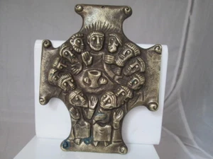 Placa religiosa. Bronce. Alto relieve. Santa Cena. Jesús y los apóstoles. 1970 - Imagen 1 de 5