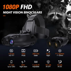 Head Mount Night Vision Digital Telescopes Hunting Thermal Binoculars IRInfrared - Picture 1 of 22