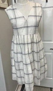 Darling Society Babydoll White Plaid Women’s Dress NWT Size XS MSRP $130 - Picture 1 of 15