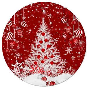 Christmas Area Rugs Round Rug 3ft Large Washable Living Room Rug, Winter Xmas... - Picture 1 of 7