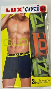 LUX COZI GLO 100% ALGODÓN HOMBRE MODA BOXER PACK DE 3 PIEZAS CLRS - Imagen 1 de 11