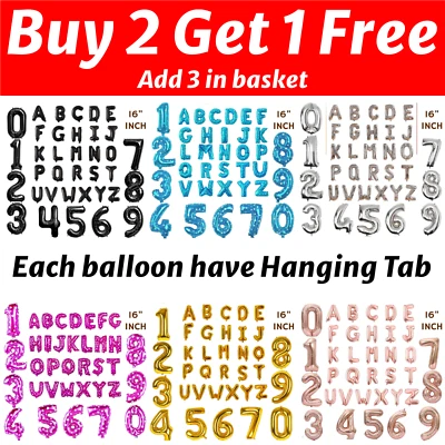 Gold & Silver 16" Alphabet Letter Number A-Z Foil Balloons NAME PARTY WEDDING