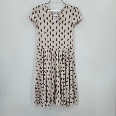 Vestido manga gorra Dot Dot Smile para niña talla 11 manga corta blanco conos de helado Foto 1 de 4