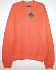 Bobby Jones Mens Orange Pima Cotton Mock V-Neck Golf Sweater NWT $195 Size L