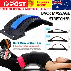 Massager Back Stretcher Lumbar Support Fitness Waist Spine Pain Relief DF - Picture 1 of 13