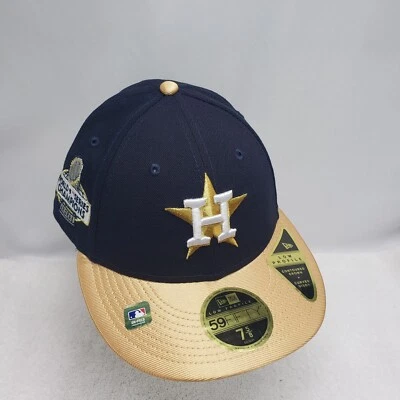 Houston Astros MLB New Era 2022 World Champions Gold Low Profile Hat Cap 7 5/8 - Image 1 of 4