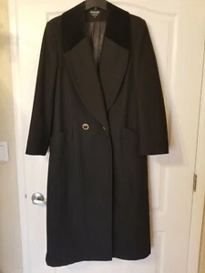 WOMENS BLACK MID LENGHT 100 % WOOL COAT $70.00 - Picture 1 of 7