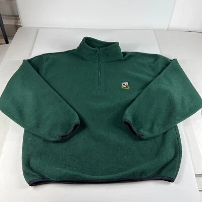 VTG 90s Nautica Sweatshirt Large Green Faded 1/4 Zip Fleece Pullover Mock Neck - Image 1 of 4