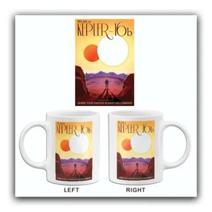 NASA - Relax On Kepler-16b - The Land Of Two Suns - Fantasy Travel Poster Mug - Picture 1 of 3