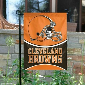 Cleveland Browns 2 Sided Double Garden Flag Outdoor Window Banner 12 x18 New - Picture 1 of 11