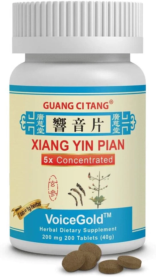 CHINESE MEDICINE 2 Bottles Xiang Yin Pian VoiceGold Vocal Care, Sore Throat, Laryngitis, 200 each