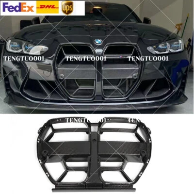 REAL CARBON FIBER V STYLE NOSE GRILL GRILLE FOR 2021-2023 BMW M3 G80 M4 G82 G83 - Image 1 of 4