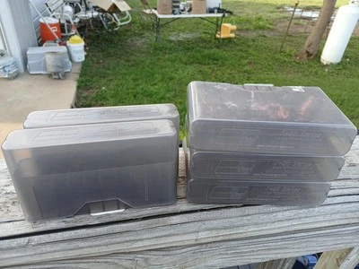 MTM CASE-GARD Lot Of 5 MTM Case Gard J-20 Slip Top 20 Round 270, 308, 30-06 Ammo Box Smoke