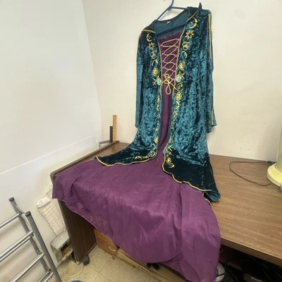Vestido Medievil Halloween Bruja Disfraz Cosplay Aplastar Terciopelo Adulto S Foto 1 de 4
