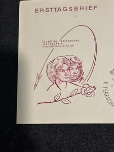 Cubierta estampada postal rara. La primera GAGARIN TERESHKOVA. 1963. RDA .GEORMANY. - Imagen 1 de 4