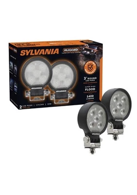 SYLVANIA Rugged 3 Inch Round LED Light Pods | LIFETIME Limited Warranty | Flood - Image 1 of 4