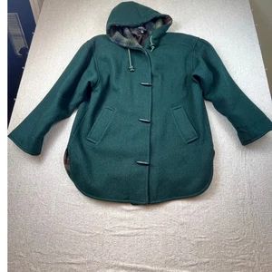 Jofeld Women’s Medium Brown Hooded Wool-Blend Long Sleeve Button Front Jacket - Picture 1 of 7