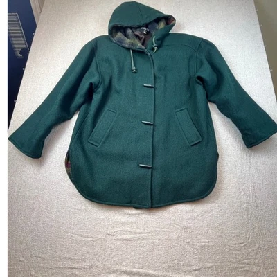 Jofeld Women’s Medium Brown Hooded Wool-Blend Long Sleeve Button Front Jacket - Image 1 of 4