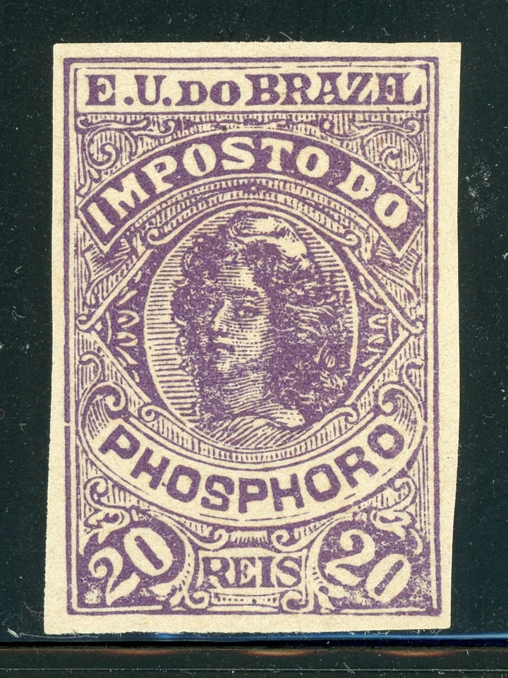 BRAZIL MNG Selections: REVENUE 20r Violet MATCHES PHOSPHORO Stamp $$$ - Image 1 of 1