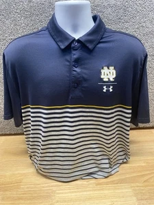 Under Armour Notre Dame Fighting Irish Blue XL Heatgear Polo Golf Shirt Loose - Bild 1 von 13