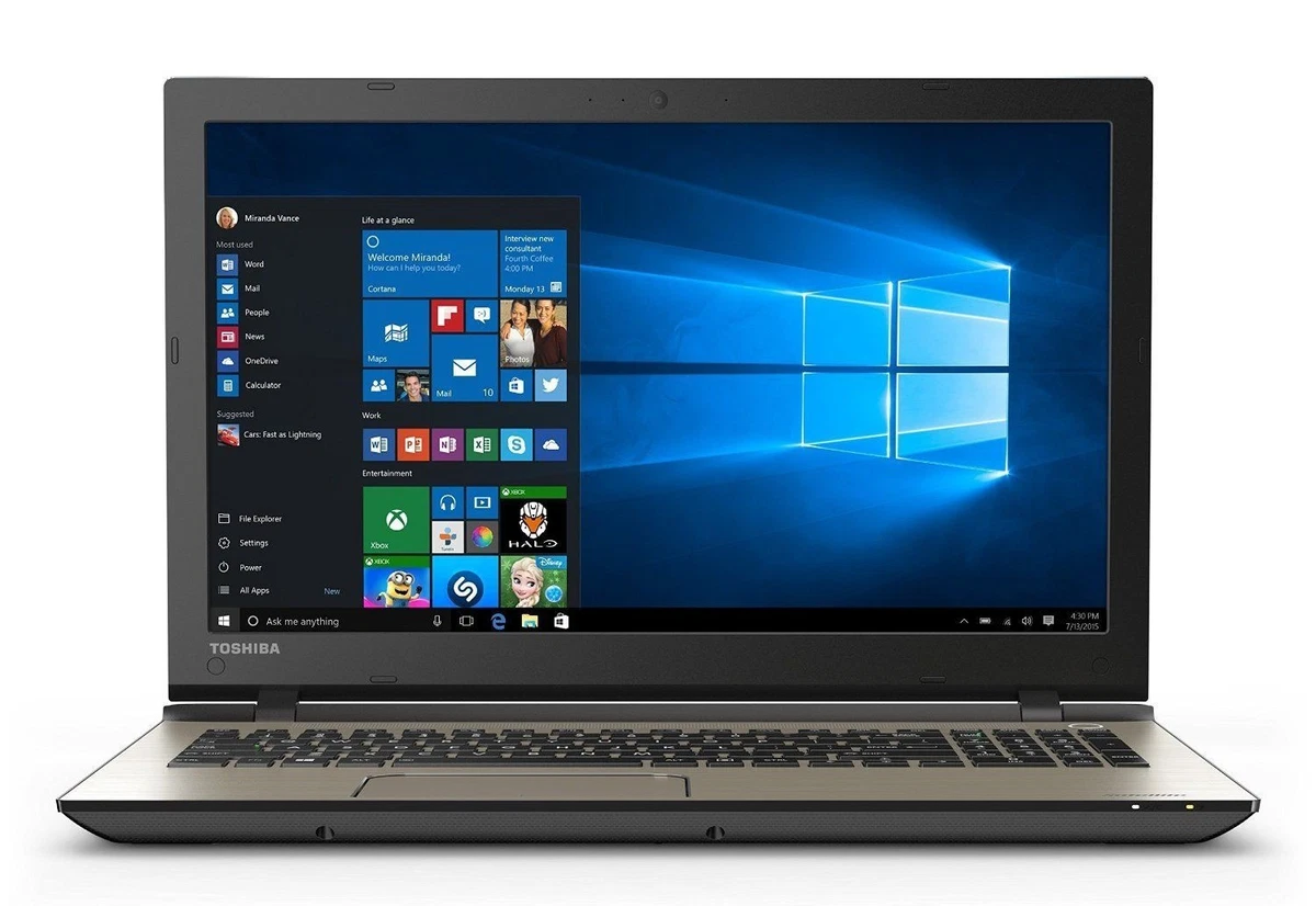 Toshiba 8GB RAM Windows 10 2.50-2.99 GHz PC Laptops & Netbooks for
