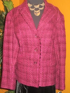 JONES NEW YORK NWT  $179 22W women's burgundy tweed jacket blazer  - Picture 1 of 3