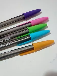 Konvolut 5 Kugelschreiber Bic 1.6 MM Cristal Farben Original Tinte Fluo - Bild 1 von 1