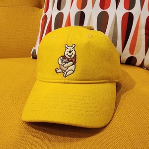 Disney Winnie the Pooh Wool Embroidered Yellow Dad Hat Bioworld NEW - Picture 1 of 13