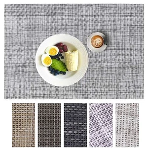 Owluny PVC Woven Placemats Set of 4 Wipeable Vinyl Place Mats Indoor/Outdoor ... - Picture 1 of 6
