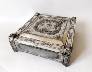 Antique 1880 Historicism Silver Jewelry Trinket Box Hallmark Austro Hungary - Picture 1 of 5