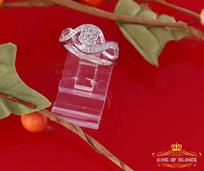 0.15 CT Real Diamond 925 Sterling Silver White Geometrical Womens Ring Size 7 - Image 1 of 4