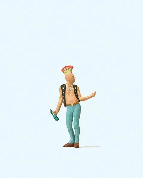 Male Punk Figure HO/OO gauge Figures Preiser 28092 - Image 1 of 1